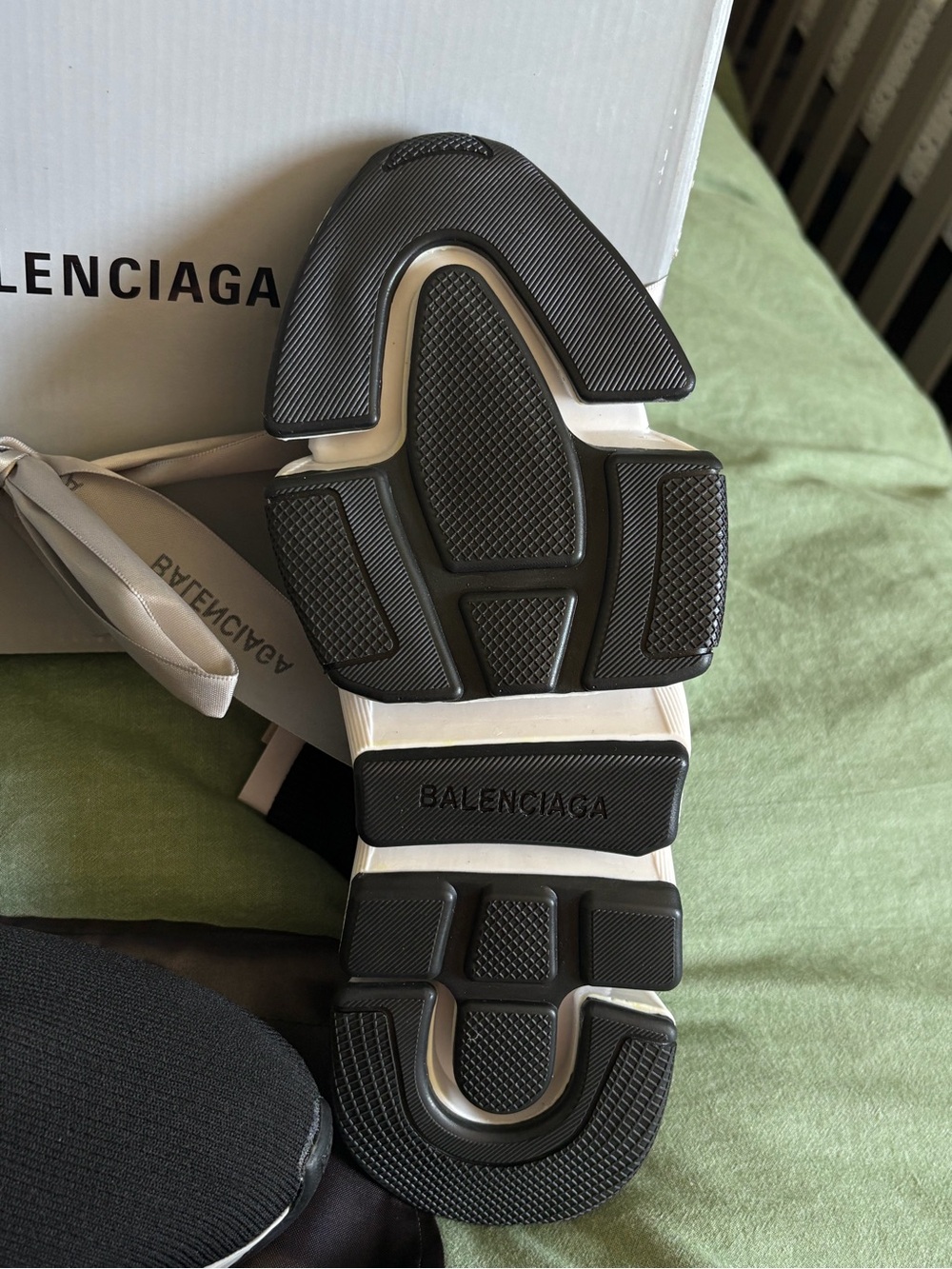 Black and White Speed Sock Sneakers - Picture 2 of 6